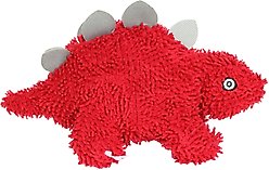 Mighty Microfiber Ball Med Stegosaurus Squeaky Plush Dog Toy, Red