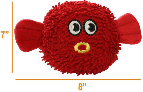 Show full view: Mighty MicroFiber Balls Blowfish Plush Dog Toy, Medium slide 3 of 8