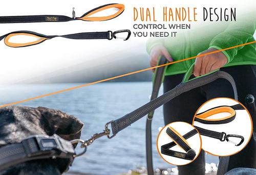 Show full view: Mighty Paw 2.0 Neoprene Dual Handle HandleX2 Dog Leash, 72-in, Black slide 3 of 9