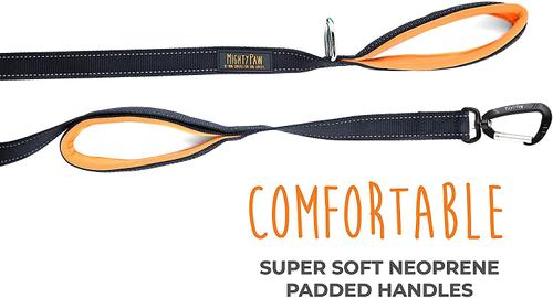 Show full view: Mighty Paw 2.0 Neoprene Dual Handle HandleX2 Dog Leash, 72-in, Black slide 4 of 9