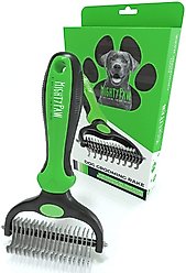 Mighty Paw Dog & Cat Grooming Rake, Green