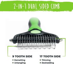 Mighty Paw Dog & Cat Grooming Rake, Green slide 2 of 9