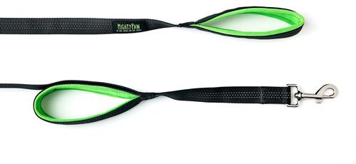 Show full view: Mighty Paw HandleX2 Nylon Reflective Dog Leash, Grey & Green, 6-ft long, 1-in wide slide 3 of 10