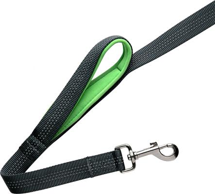 Show full view: Mighty Paw HandleX2 Nylon Reflective Dog Leash, Grey & Green, 6-ft long, 1-in wide slide 5 of 10