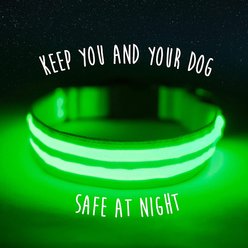 Mighty Paw LED Dog Collar, Green, Small slide 2 of 9