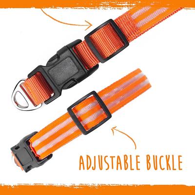 Show full view: Mighty Paw LED Dog Collar, Orange, Small slide 4 of 10