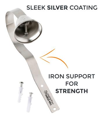 Show full view: Mighty Paw Metal Brass Tinkle Bell Dog Doorbell, Silver slide 4 of 9