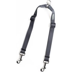 Mighty Paw Nylon Reflective Double Dog Leash, Grey & Green, 2-ft long, 1-in wide