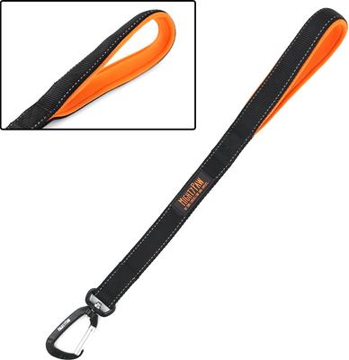 Show full view: Mighty Paw Nylon Reflective Short Dog Leash, Black & Orange, 1.5-ft long, 1-in wide slide 2 of 10