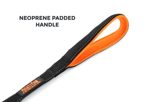 Show full view: Mighty Paw Nylon Reflective Short Dog Leash, Black & Orange, 1.5-ft long, 1-in wide slide 3 of 10