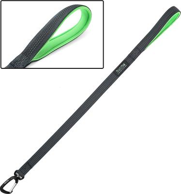 Show full view: Mighty Paw Nylon Reflective Short Dog Leash, Grey & Green, 2.5-ft long, 1-in wide slide 2 of 10