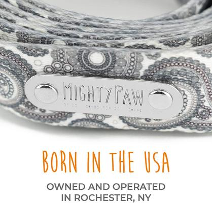 Show full view: Mighty Paw Polyester Designer Dog Leash, Grey Paisley, 6-ft long, Lite slide 8 of 9