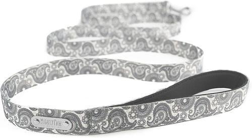 Show full view: Mighty Paw Polyester Designer Dog Leash, Grey Paisley, 6-ft long, Lite slide 9 of 9