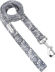 Mighty Paw Polyester Designer Dog Leash, Grey Paisley, 6-ft long, Standard