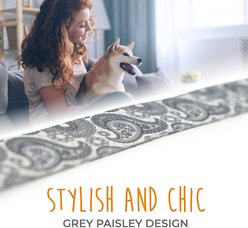 Mighty Paw Polyester Designer Dog Leash, Grey Paisley, 6-ft long, Standard slide 2 of 9