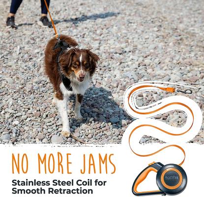 Show full view: Mighty Paw Retractable 2.0 Dog Leash, Orange, Standard slide 3 of 10