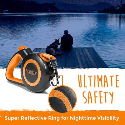 Show full view: Mighty Paw Retractable 2.0 Dog Leash, Orange, Standard slide 4 of 10