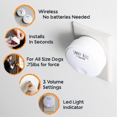 Show full view: Mighty Paw Smart Bell 2.0 Potty Training Dog Doorbell, White, 1 count slide 5 of 12