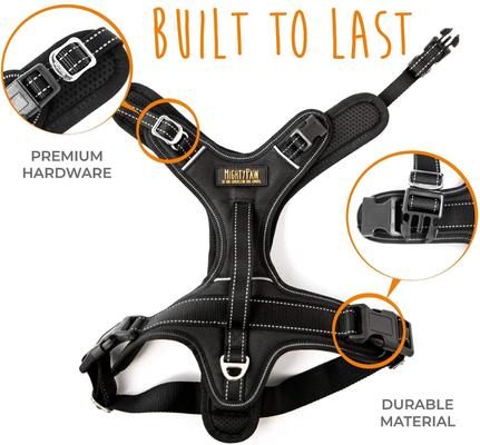 Show full view: Mighty Paw Sport 2.0 Dog Harness, Black, Large slide 8 of 9