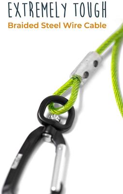 Show full view: Mighty Paw Stainless Steel Chew Proof Cable Leash, 6-ft long, Green slide 5 of 10