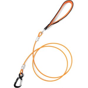 Mighty Paw Stainless Steel Chew Proof Cable Leash, 6-ft long, Orange
