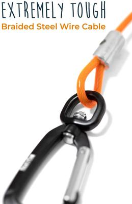 Show full view: Mighty Paw Stainless Steel Chew Proof Cable Leash, 6-ft long, Orange slide 5 of 10