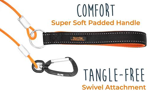 Show full view: Mighty Paw Stainless Steel Chew Proof Cable Leash, 6-ft long, Orange slide 7 of 10