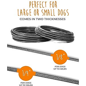 Mighty Paw Tie Out Cable Dog Leash, 30-ft, X-Large