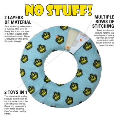 Show full view: Mighty Ring Squeaky Plush Dog Toy, Blue slide 7 of 8