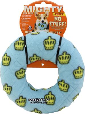 Show full view: Mighty Ring Squeaky Plush Dog Toy, Blue slide 5 of 8