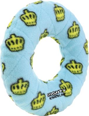 Show full view: Mighty Ring Squeaky Plush Dog Toy, Blue slide 4 of 8