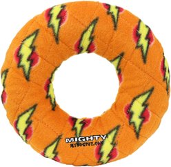 Mighty Ring Squeaky Plush Dog Toy, Orange
