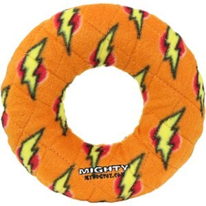 Mighty Ring Squeaky Plush Dog Toy, Orange