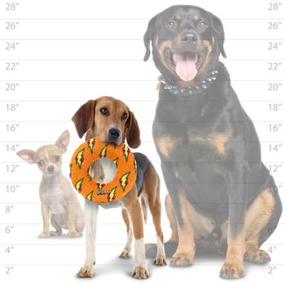 Show full view: Mighty Ring Squeaky Plush Dog Toy, Orange slide 6 of 8