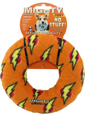 Show full view: Mighty Ring Squeaky Plush Dog Toy, Orange slide 5 of 8