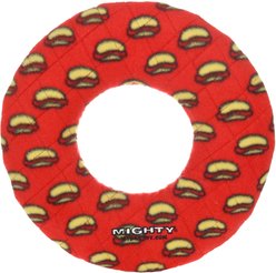 Mighty Ring Squeaky Plush Dog Toy, Red