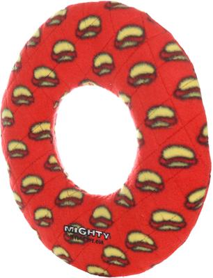 Show full view: Mighty Ring Squeaky Plush Dog Toy, Red slide 2 of 4