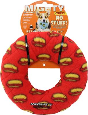Show full view: Mighty Ring Squeaky Plush Dog Toy, Red slide 5 of 8