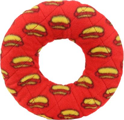 Show full view: Mighty Ring Squeaky Plush Dog Toy, Red slide 3 of 8