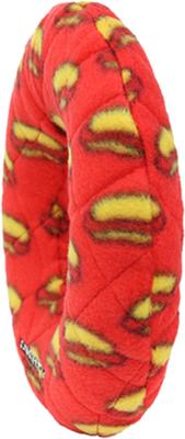 Show full view: Mighty Ring Squeaky Plush Dog Toy, Red slide 2 of 8