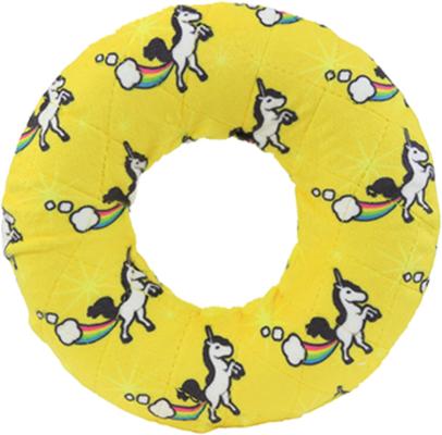 Show full view: Mighty Ring Squeaky Plush Dog Toy, Yellow slide 3 of 8