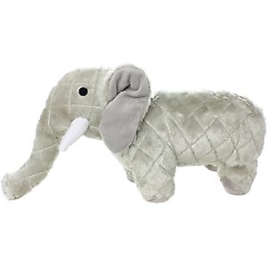 Mighty Safari Elephant Squeaky Plush Dog Toy, Grey