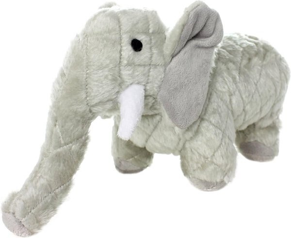Mighty Safari Elephant Squeaky Plush Dog Toy, Grey