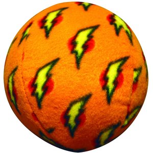 Mighty Squeaky Stuffing-Free Plush Ball Dog Toy, Orange, Large