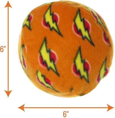 Show full view: Mighty Squeaky Stuffing-Free Plush Ball Dog Toy, Orange, Large slide 2 of 7
