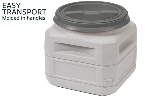 Show full view: Mighty Tuff Airtight Pet Food Storage Container with Built in Handles & Scoop, Gray, 24-lbs slide 7 of 9