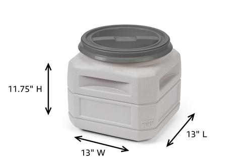 Show full view: Mighty Tuff Airtight Pet Food Storage Container with Built in Handles & Scoop, Gray, 24-lbs slide 2 of 9