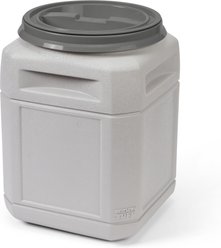 Mighty Tuff Airtight Pet Food Storage Container with Built in Handles & Scoop, Gray, 40-lbs