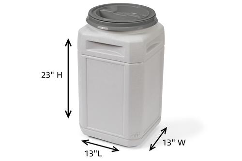 Show full view: Mighty Tuff Airtight Pet Food Storage Container with Built in Handles & Scoop, Gray, 54-lbs slide 2 of 9