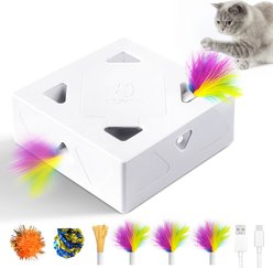 Migipaws Interactive Migibox PopSkin Hide & Seek Cat Toy, White